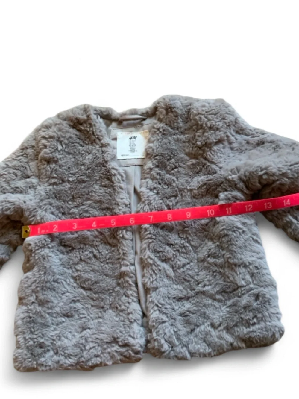 H&M Gray Faux Fur Open Dress Jacket Girls 2-4yrs